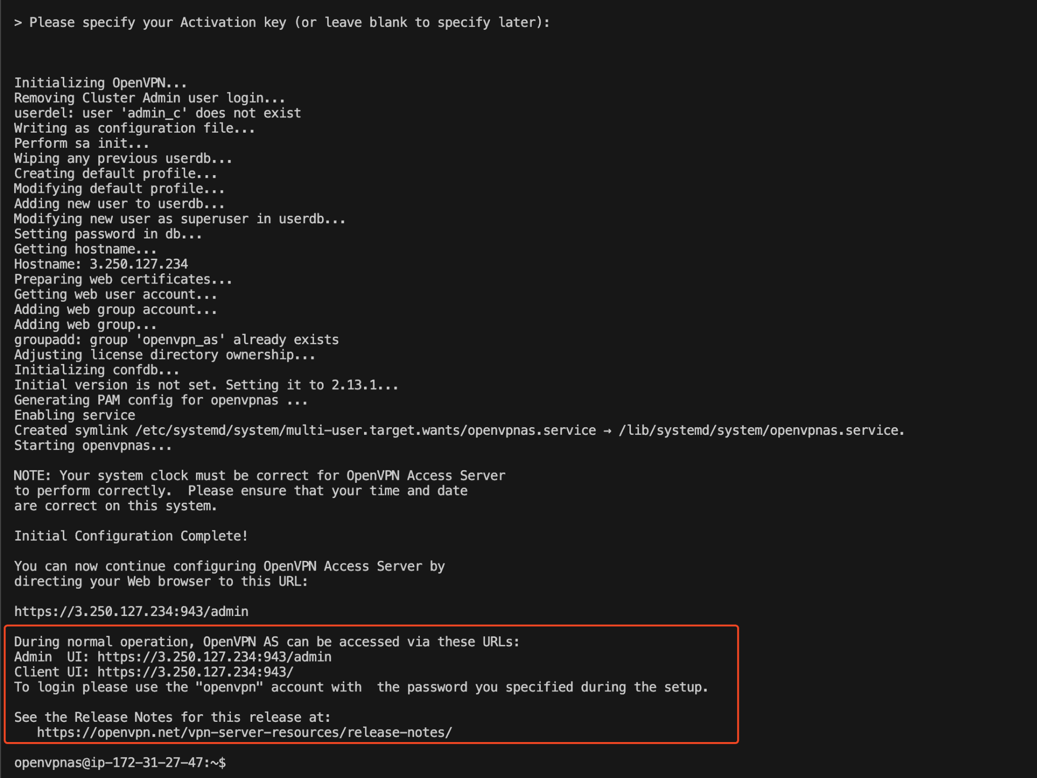 AWS üzerine OpenVpn Kurulumu 15