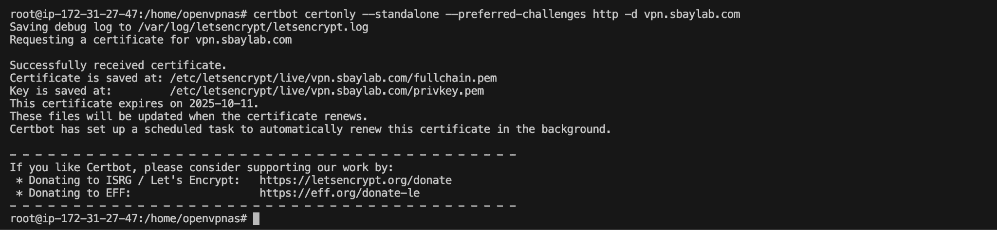 AWS üzerine OpenVpn Kurulumu 33